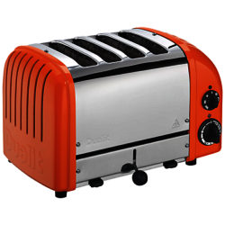 Dualit Made to Order Classic 4-Slice Toaster Stainless Steel/Traffic Orange Gloss